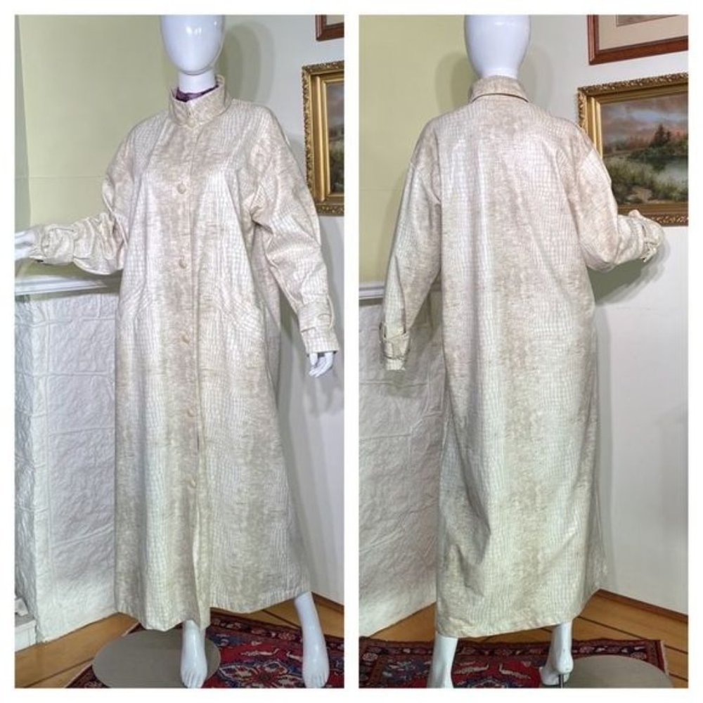 Vintage?Linda Lundstrom 1980’s Snakeskin Maxi Trench Coat